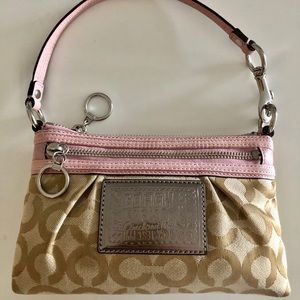 Small beige and light pink clutch